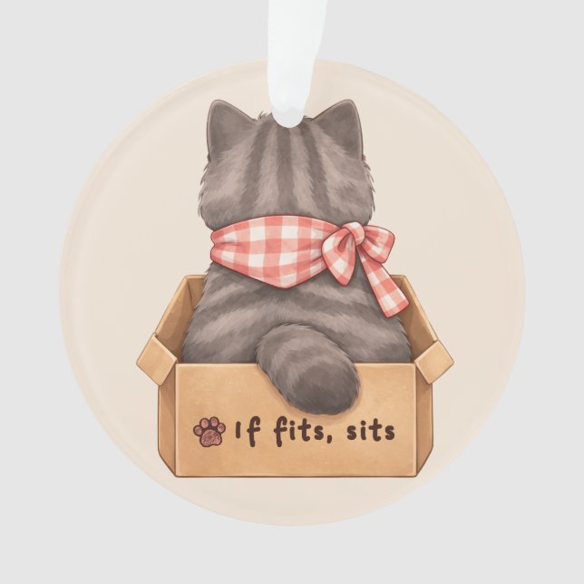 Cat in The Box Ornament (Front)