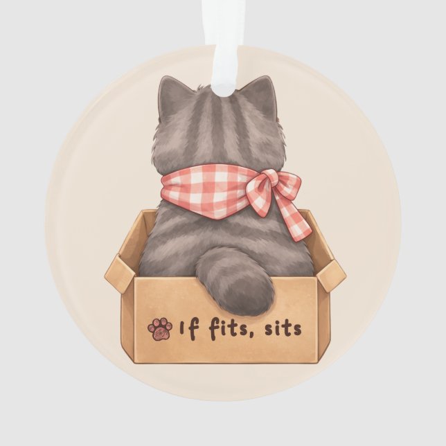 Cat in The Box Ornament (Back)