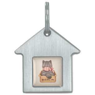 Cat in The Box Pet ID Tag