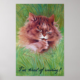 Cat in The Bushes, Louis Wain Poster