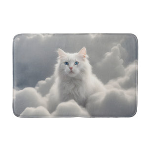 Cat in the clouds bath mat