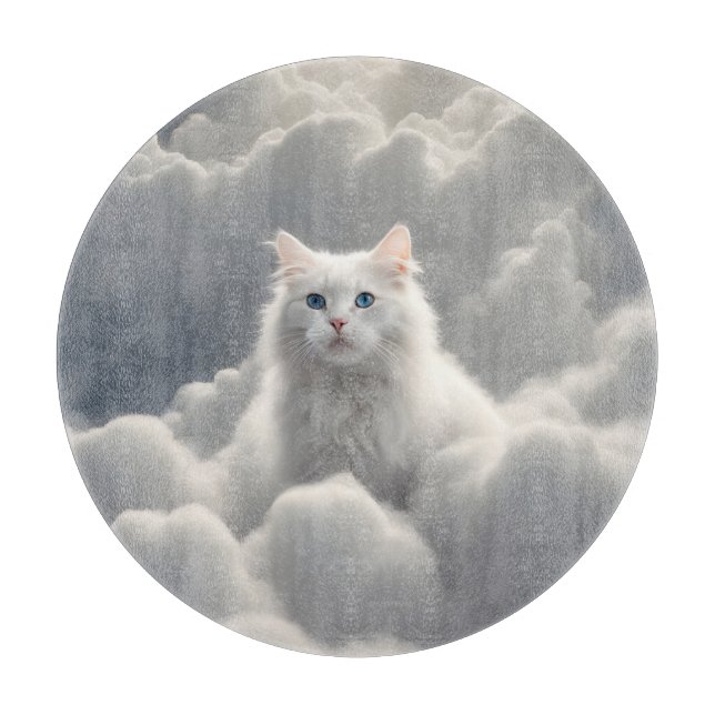 Cat in the clouds cutting board (Front)