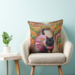 Cat in the fruits market cushion