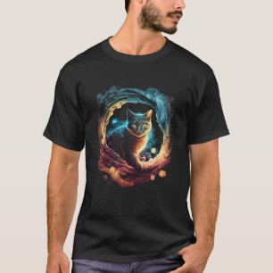Cat In The Galaxy And Space Kitten Cat Head 2 T-Shirt
