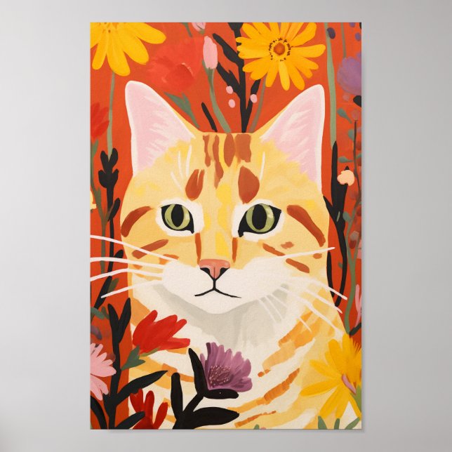 Cat in the Garden Poster (Front)