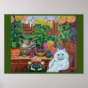 Cat in the Garden Room by Louis Wain Poster