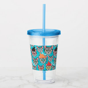 Cat in the hat acrylic tumbler