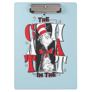 Cat In the Hat   B&W Text Clipboard
