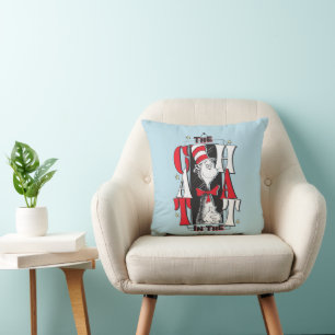 Cat In the Hat   B&W Text Cushion