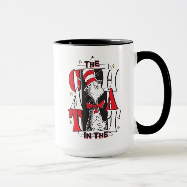 Cat In the Hat | B&W Text Mug (Right)