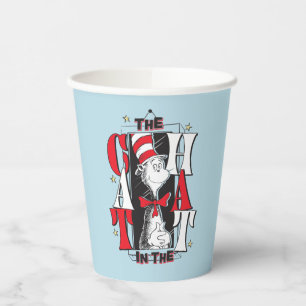 Cat In the Hat B&W Text Paper Cups