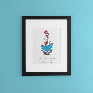 Cat in the Hat Baby Birth Stats Poster