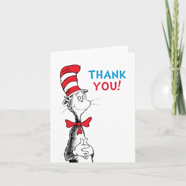 Cat in the Hat Baby Shower Thank You Card (Front)