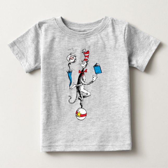 Cat in the Hat Balancing Act Baby T-Shirt (Front)