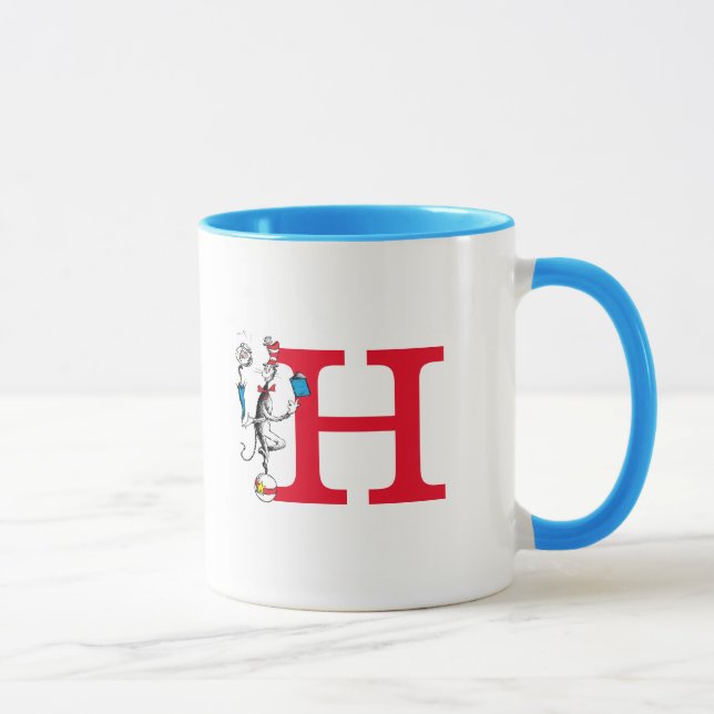 Cat in the Hat Balancing Act Monogram H Mug (Right)