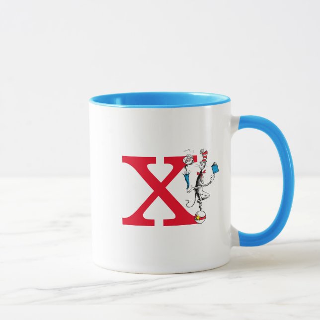 Cat in the Hat Balancing Act Monogram X Mug (Right)