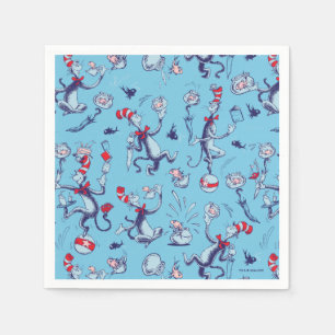 Cat In The Hat Blue Pattern Napkin