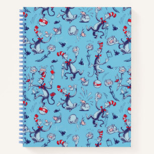 Cat In The Hat   Blue Pattern Notebook