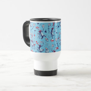 Cat In The Hat   Blue Pattern Travel Mug