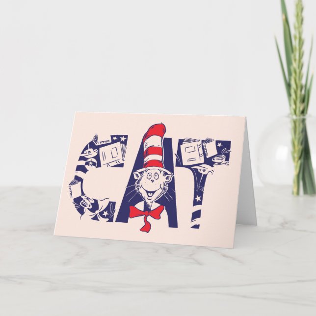 Cat In the Hat | Cat Face Text Card (Front)