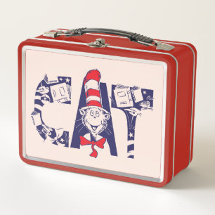Cat In the Hat   Cat Face Text Metal Lunch Box