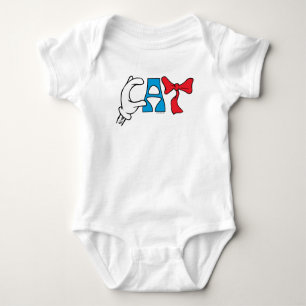 Cat In the Hat Cat Text Baby Bodysuit