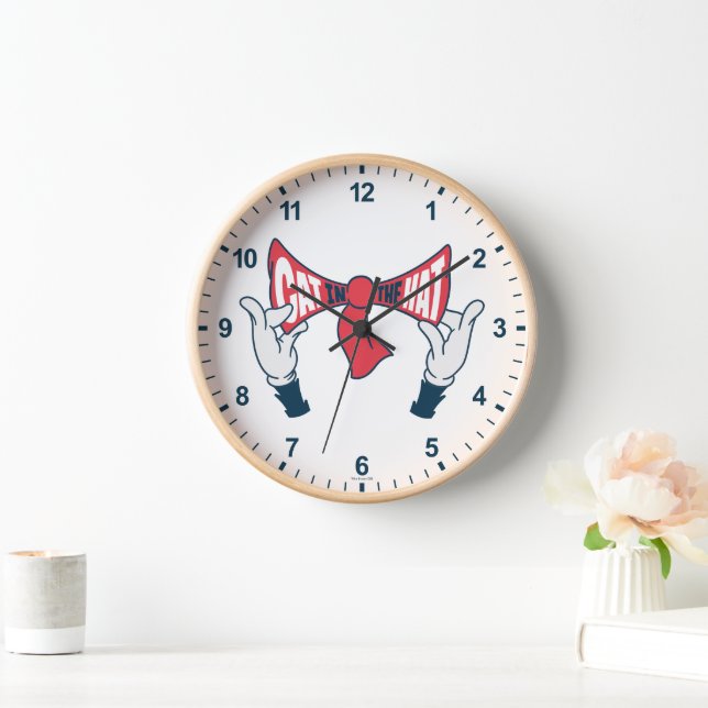 Cat In the Hat | Cat Text Bow Tie Clock (Home)