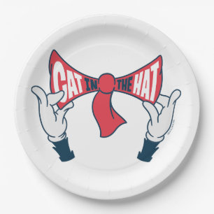 Cat In the Hat   Cat Text Bow Tie Paper Plate