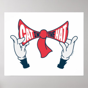Cat In the Hat   Cat Text Bow Tie Poster