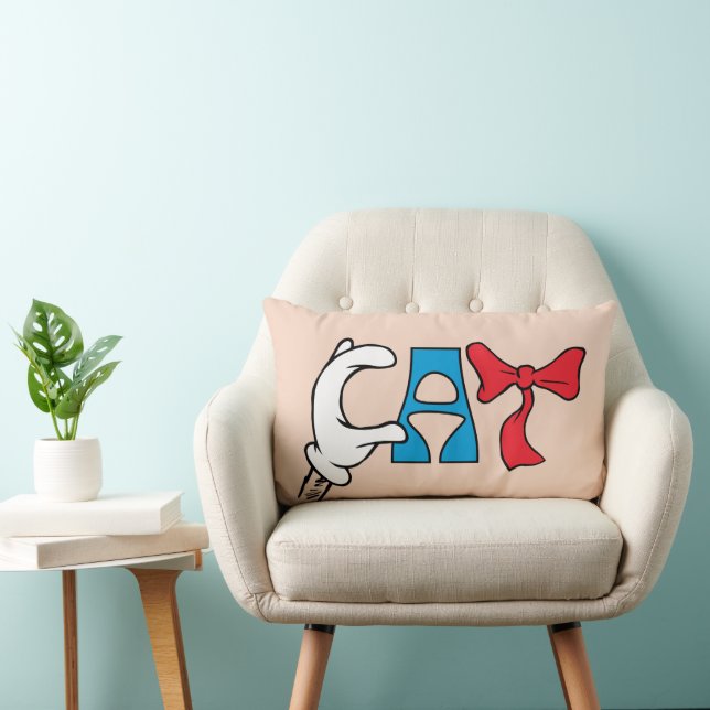 Cat In the Hat | Cat Text Lumbar Cushion (Chair)