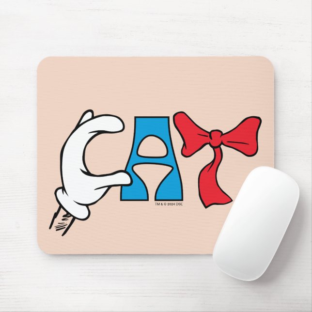 Cat In the Hat | Cat Text Mouse Pad (With Mouse)