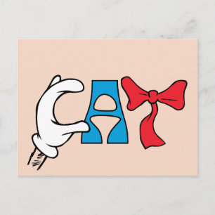 Cat In the Hat   Cat Text Postcard