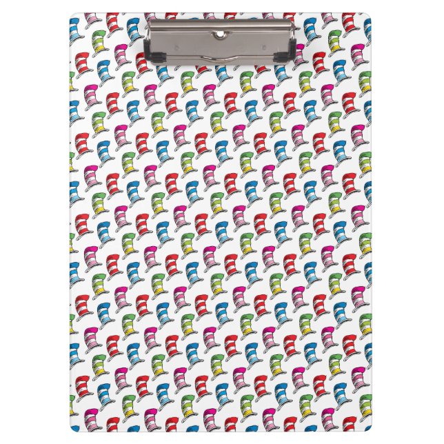 Cat In The Hat Colourful Hat Pattern Clipboard (Front)