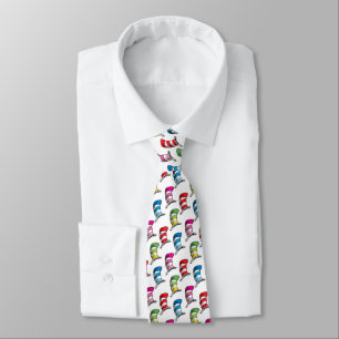 Cat In The Hat Colourful Hat Pattern Tie