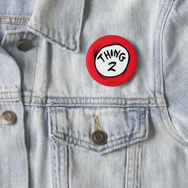 Cat in the Hat |Custom Thing Two 6 Cm Round Badge (In Situ)