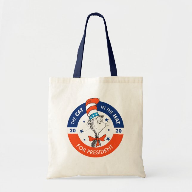Cat in the Hat for President Tote Bag (Front)
