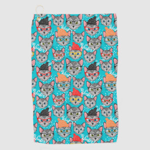 Cat in the hat golf towel