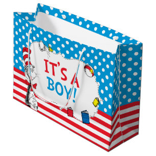 Cat in the Hat   It's a Boy Baby Shower Large Gift Bag
