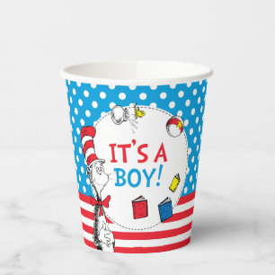 Cat in the Hat It's a Boy Baby Shower Paper Cups