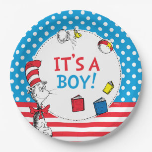 Cat in the Hat   It's a Boy Baby Shower Paper Plate