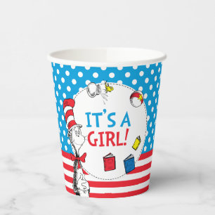 Cat in the Hat It's a Girl Baby Shower Paper Cups