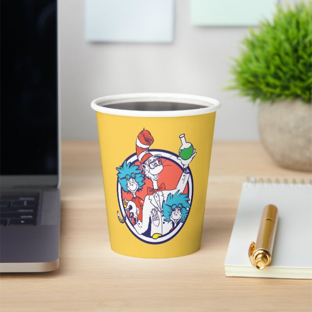 Cat in the Hat & Lab Tech One Lab Tech Two Paper Cups (Insitu)