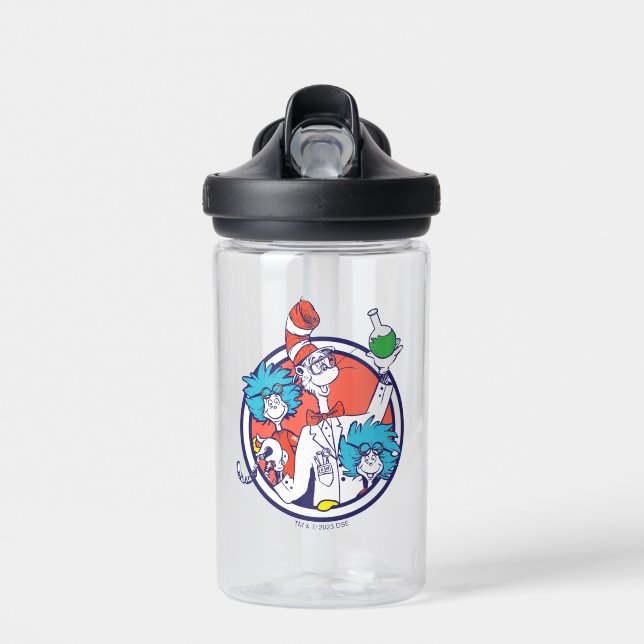 Cat in the Hat & Lab Tech One Lab Tech Two Water Bottle (Front)