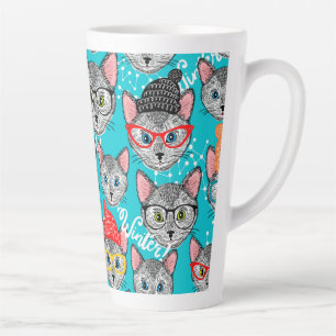 Cat in the hat latte mug