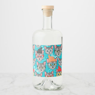 Cat in the hat liquor bottle label