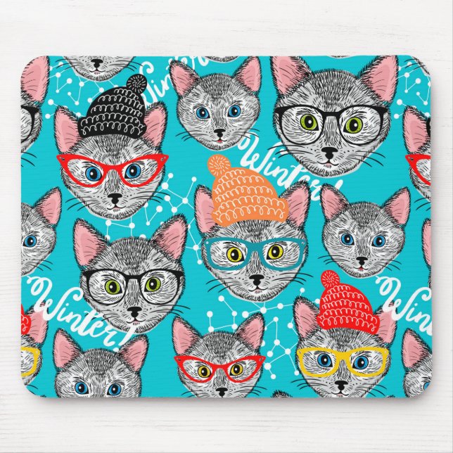 Cat in the hat mouse pad (Front)