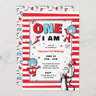Cat in the Hat | One I Am Birthday Invitation