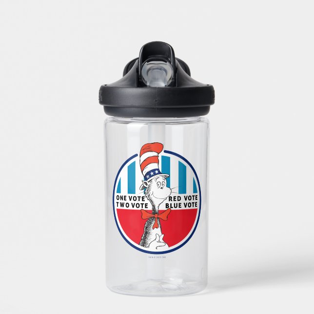 Cat in the Hat | One Vote, Two Vote Water Bottle (Front)