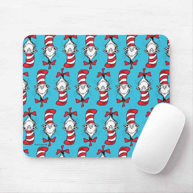 Cat In The Hat Pattern Mouse Pad (With Mouse)