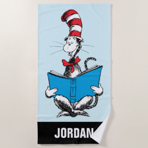 Cat in the Hat Reading Beach Towel